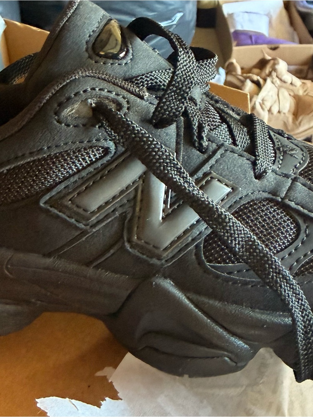 New Balance Men's All-Black Chunky Athletic Sneakers